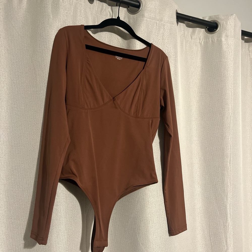 Brown Long Sleeve Bodysuit
